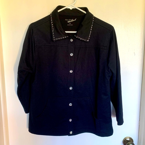 Jackets & Blazers - New black studded and jeweled jacket size M